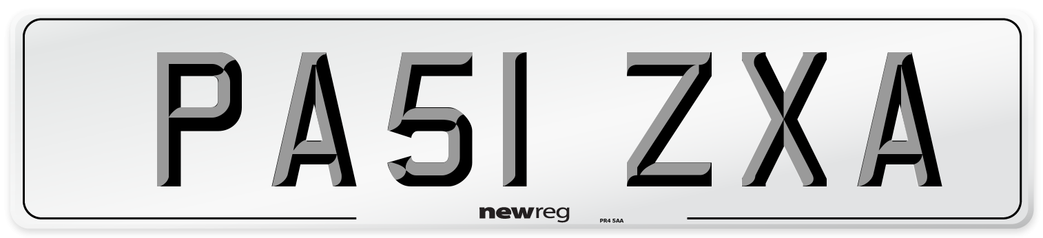 PA51 ZXA Number Plate from New Reg